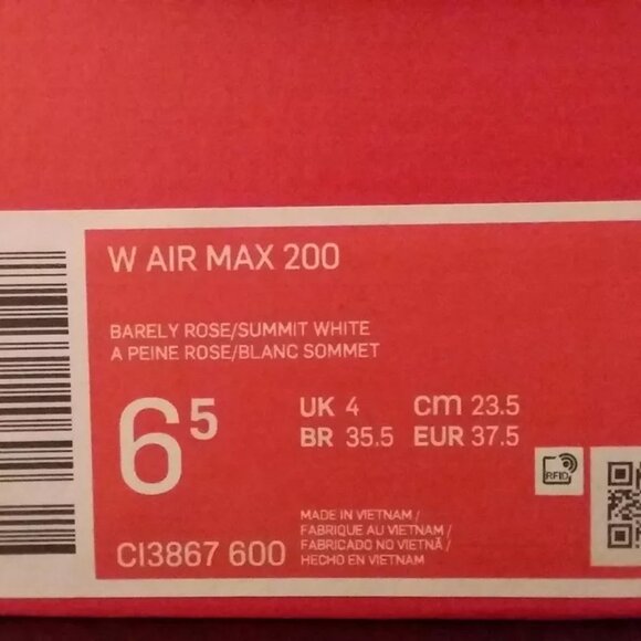 Nike Women's Air Max 200 Running - CI3867 600 - Barely Rose / Stone - Size: 6.5 - Picture 7 of 8